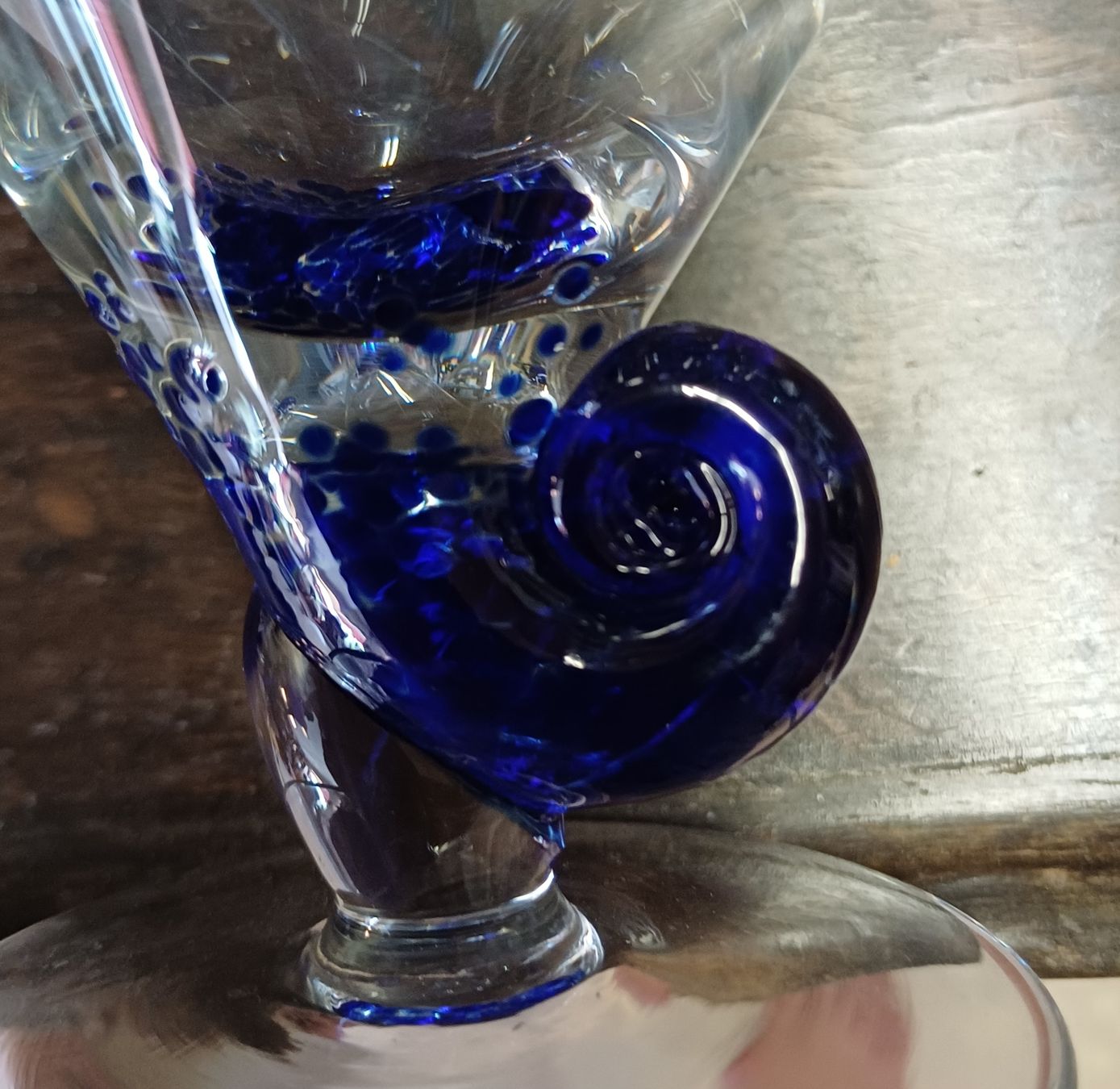 Gläser: 7 Coupegläser mit blauer Schnecke – Gebraucht aus Merenschwand von Brockinell 1