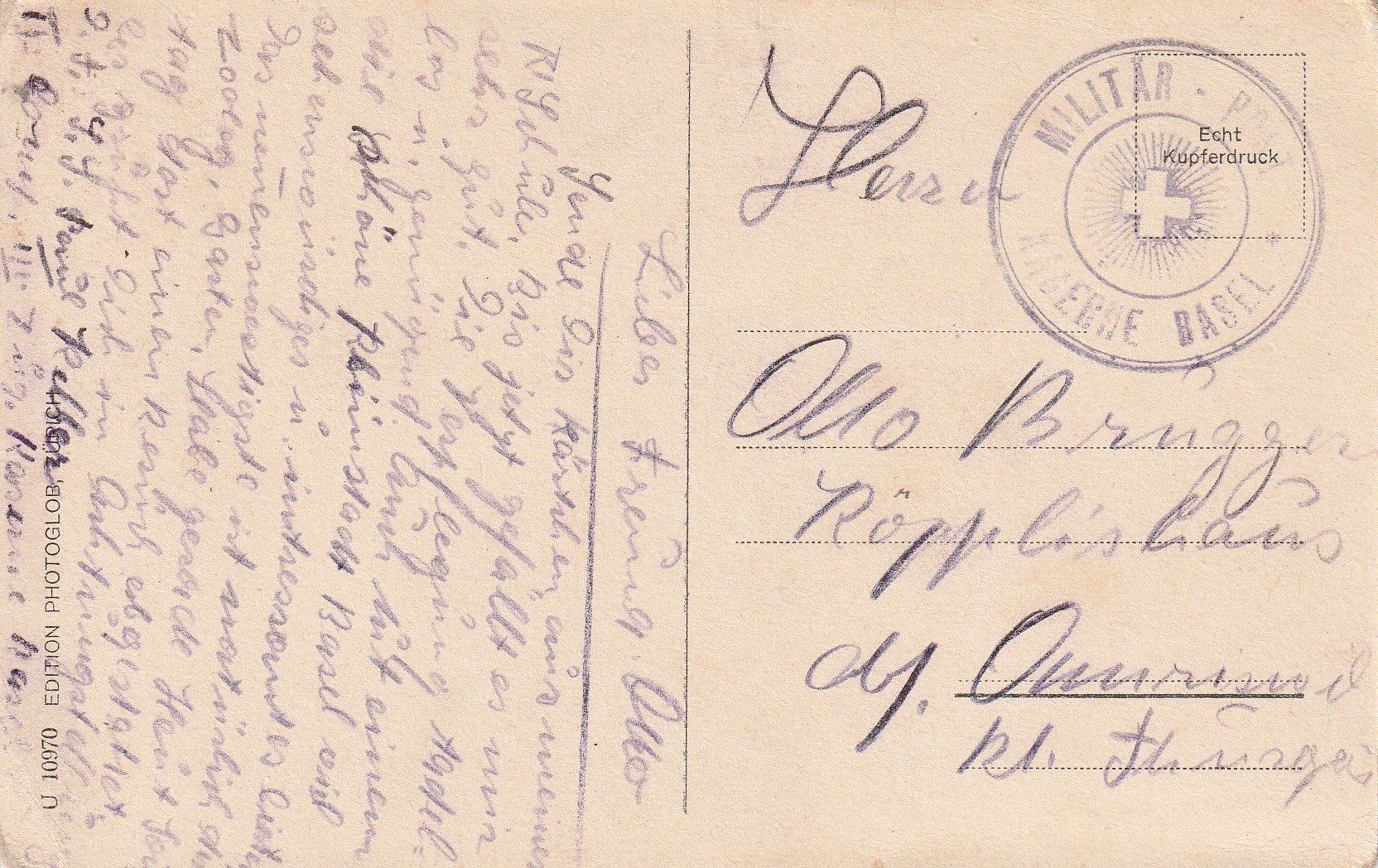 Cartes postales: Basel-Schweiz-Militär-Stempel-Kaserne-Basel – D'occasion à uttwil par Koehlerfred 1