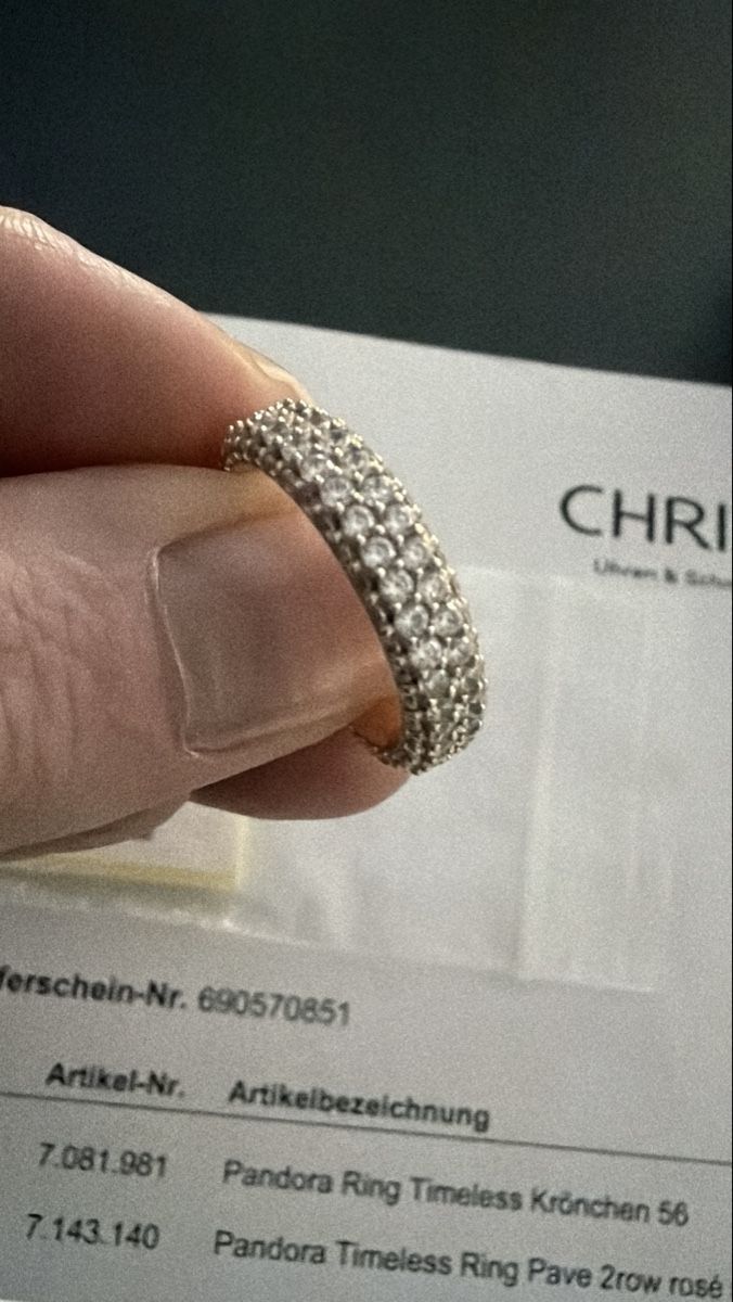 Pandora Ringe: Pandora Ring Timeless Pave 2row Rose Size 54 – Gebraucht aus Therwil von as_good_as_new 2
