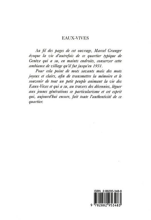 Libri: Marcel Granger: Eaux-Vives, Quartier de mémoire – Usato da Estavayer-le-Lac venduto da mar_2s6b 1