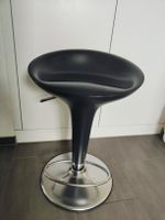 Barhocker dunkelgrau höhenverstellbar Metallfuss Chrom