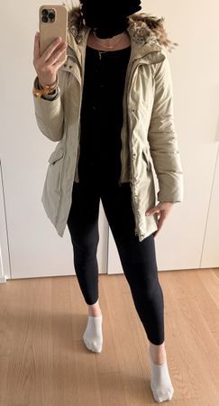 Woolrich Arctic Parka beige S Pelzkragen Fell Jacke Mantel 