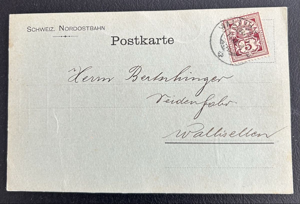 Cartoline postali: Avis Karte Wallisellen 1898 – Usato da Horw venduto da Tellbub