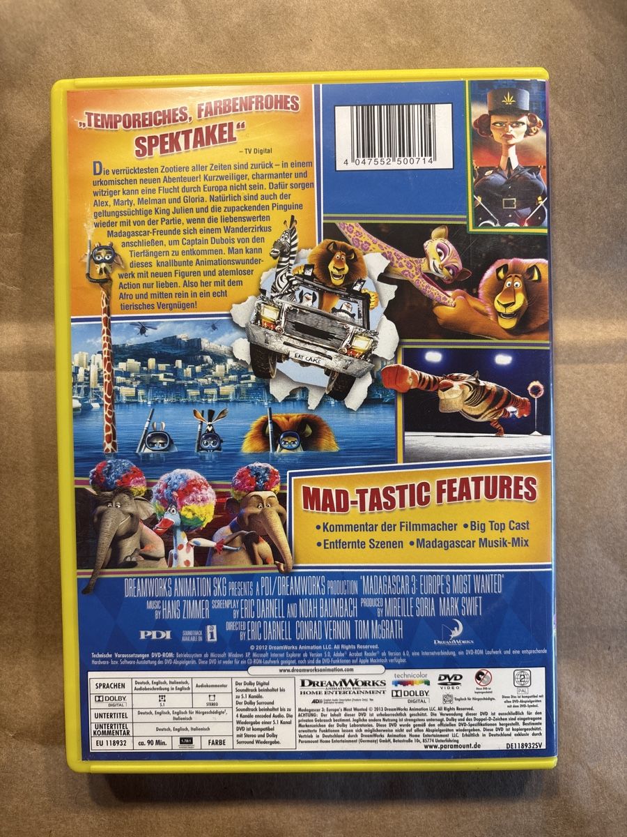 Alle DVDs: Madacascar 3 (2404) – Gebraucht aus Ruswil von Slivio_ 1