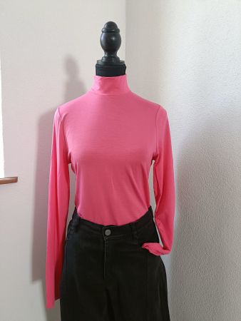 Pinkes Langarm-Top mit Stehkragen, Other Stories, S