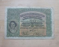 Schweiz ++ 50 Franken 1. Aug. 1920 - Selten