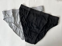 Slip Petite Fleur, Schwarz und Grau, Grösse 48/50