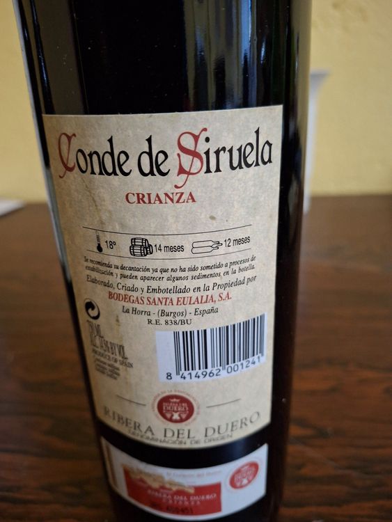 Ribera Del Duero 2006- Conde de Siruela 2