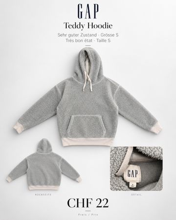 GAP Teddy Hoodie grey size S like new condition