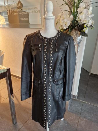 Mandarin Kurzmantel Lederjacke