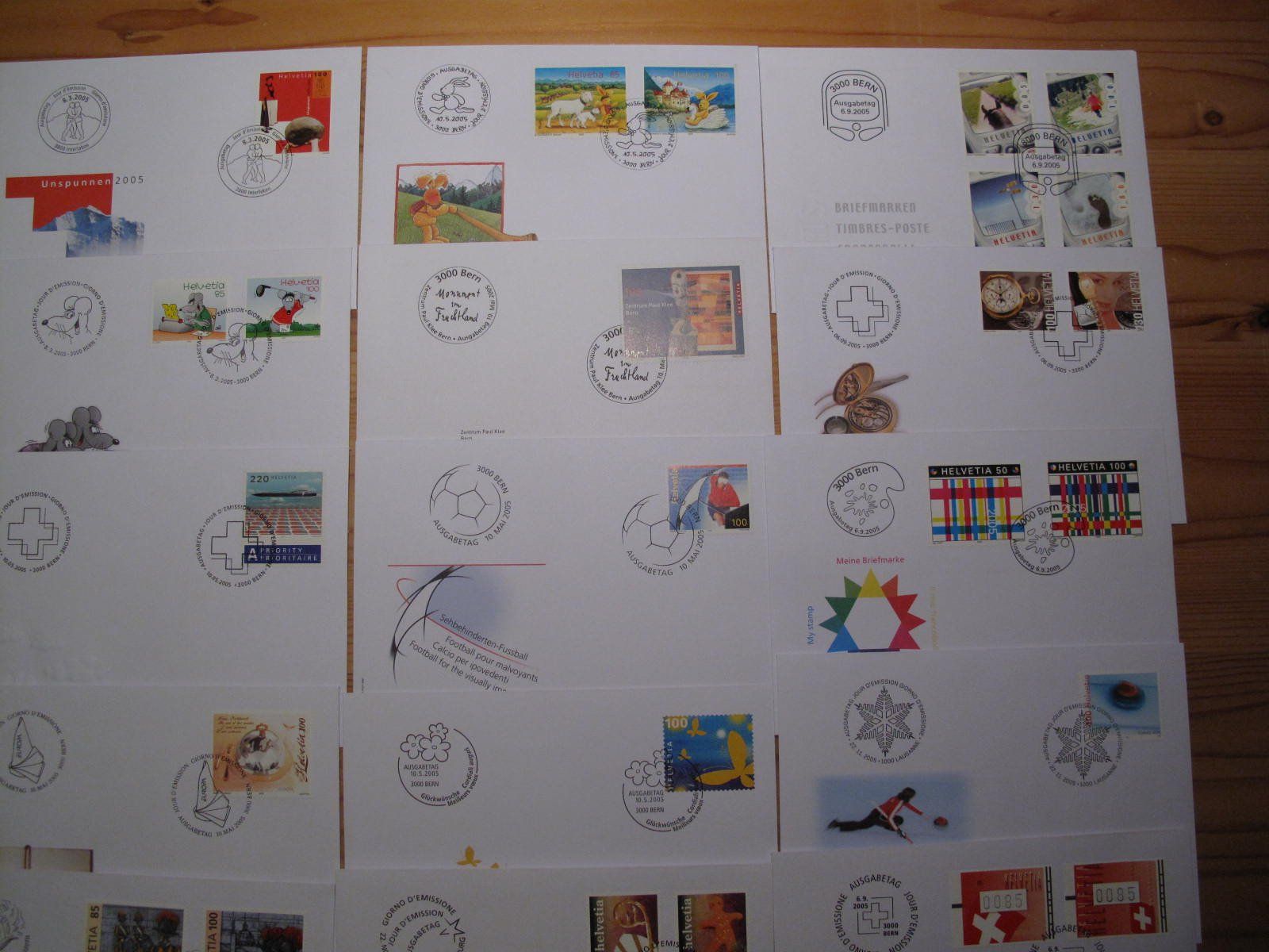 Tutti i francobolli: Schweiz FDC 2005 20 Stück – Usato da Wil SG venduto da fva01 2