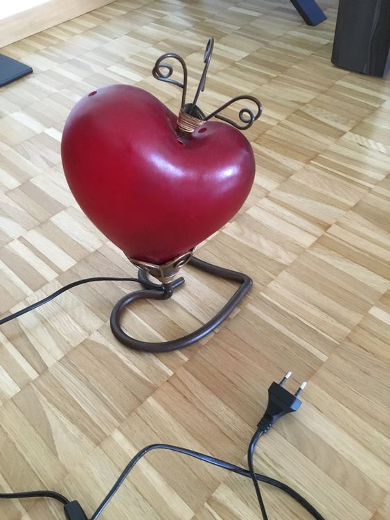 GILDE Tischlampe „Herz Baum“ – Prickellampe, 20 Cm Hoch, Aus Porzellan, Ohne Leuchtmittel