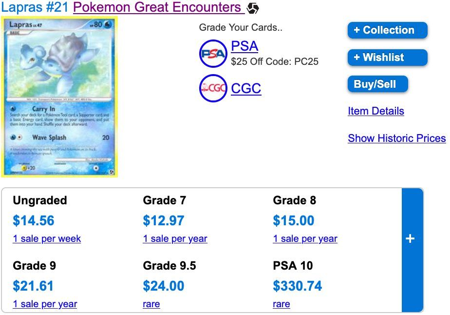 Pokémon Carte collezionabili: Lapras Rare Reverse Holo & Rare 21 – Usato da Zürich venduto da PEACECOCOON 4