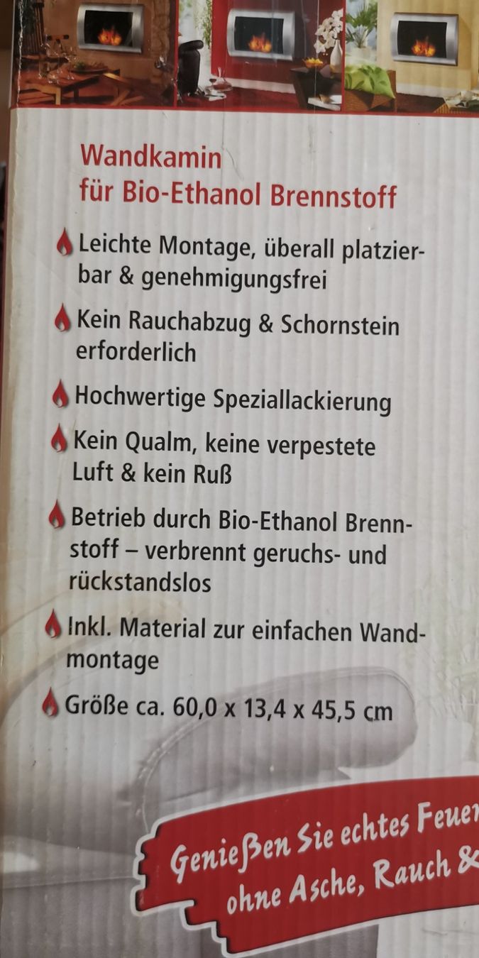 Cheminée: Wandkamin für Bio-Ethanol – Neuf avec emballage d'origine à Hausen AG par inf_c5y7 1