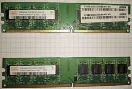 2x Hynix 1GB 2Rx8 PC2-5300U-555-12 DDR2 RAM Speicher