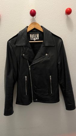 Biker-Lederjacke (Echtleder) Schwarz