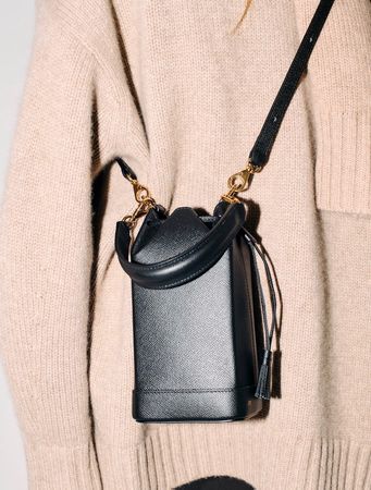Sac en vrai cuir Grainé RSVP noir « Milkman »  Neuf