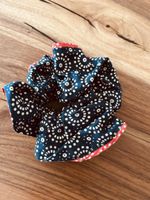 Scrunchie, Haar-Gumminblau/rot, mulberry Seide 100%