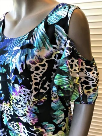 leichtes luftiges Midi-Sommerkleid bedruckt Gr.40 neuwertig!