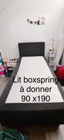 Lit box spring 90x200 acheté en 2022, en bon état