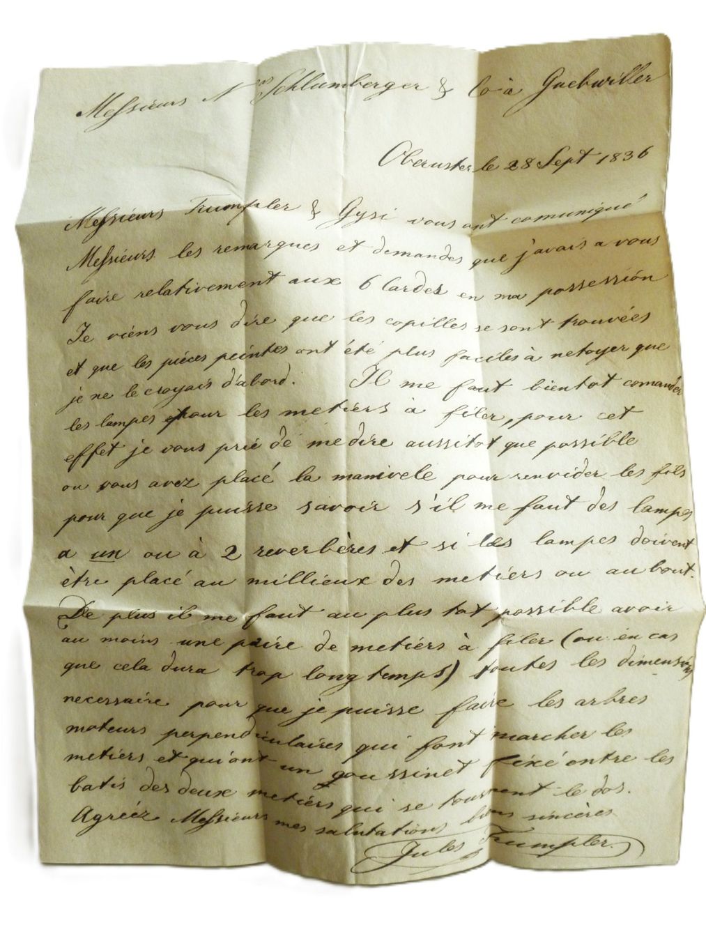 Tutti i francobolli: OBER USTER > GUEBWILLER - 1836, Faltbrief, Text – Usato da Uster venduto da schepus23 2