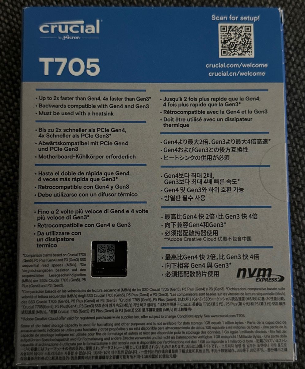 Crucial Dischi rigidi: SSD Crucial T705 Gen5 – Nuovo e nell'imballaggio originale da Rothrist venduto da marcolupiae 1