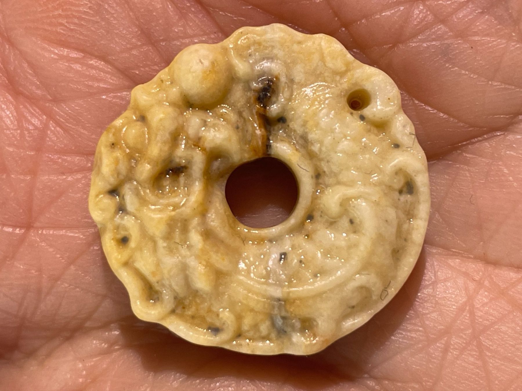 Anhänger: Echte chinesische -Jade Drache Pi-Scheibe Ca.2.3-2.8cm – Neu (gemäss Beschreibung) aus Schiers von sisikristall 1