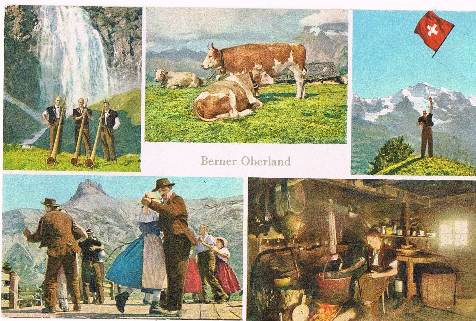 Ansichtskarten: Berner Oberland, 5-Bilder-AK – Gebraucht aus Buchs AG von Baerfisch