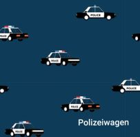 Baumwolljersey Polizeiwagen - Stahlblau 90x150cm