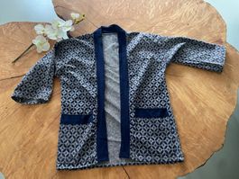 Superbe veste coupe kimono, Bleue & grise, Taille S