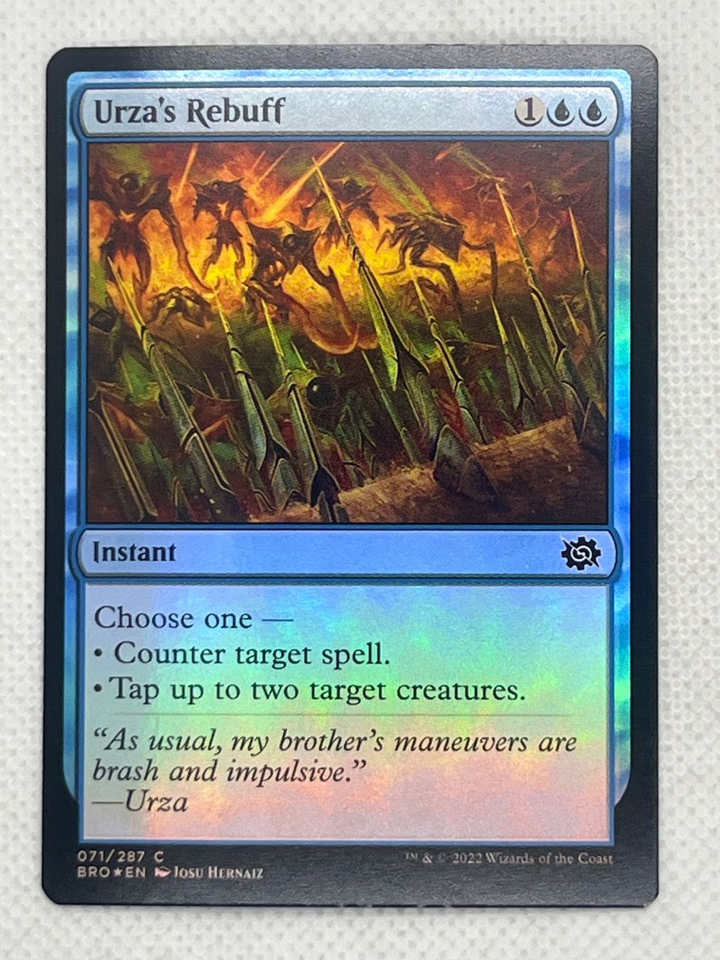 Magic The Gathering Carte collezionabili: Magic Urza's Rebuff Foil 071/287 C – Usato da Hinterkappelen venduto da Kim1992