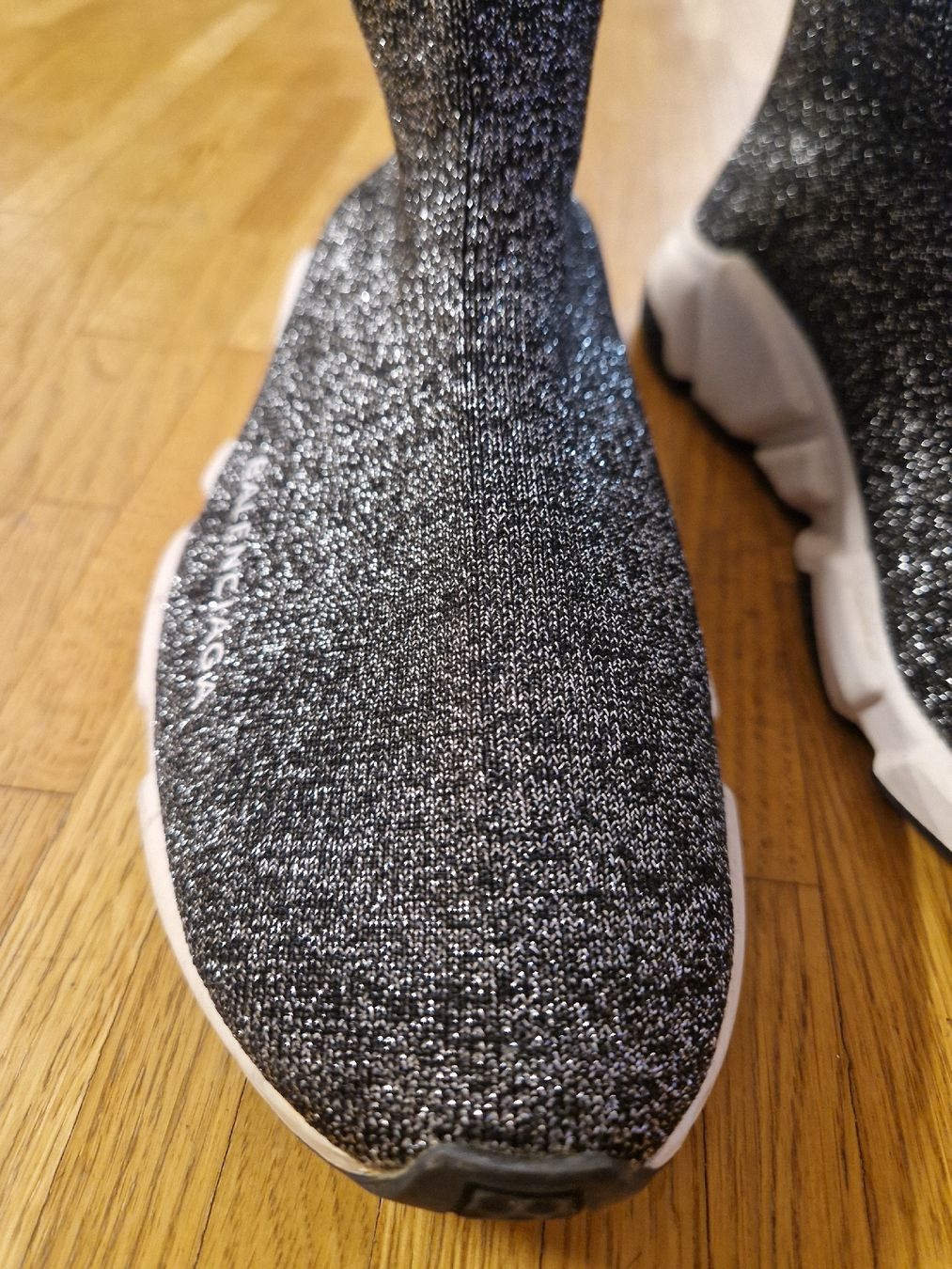 Scarpe da donna: Baskets chaussettes argentées à inscription pointure 39 – Nuovo (secondo la descrizione) da Versoix venduto da aline_b 2