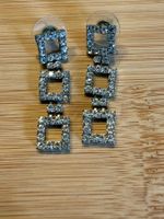 Modeschmuck - Ohrringe Silberfarben mit Steinchen