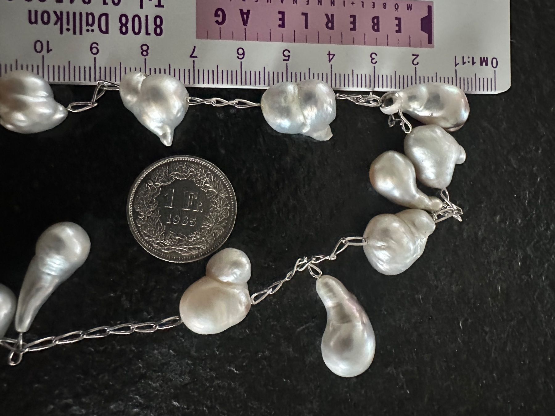 Perlen (unechte): Perlenkette 750er Weissgold Barockperlen – Neu (gemäss Beschreibung) aus Fehraltorf von Swisscollector 6