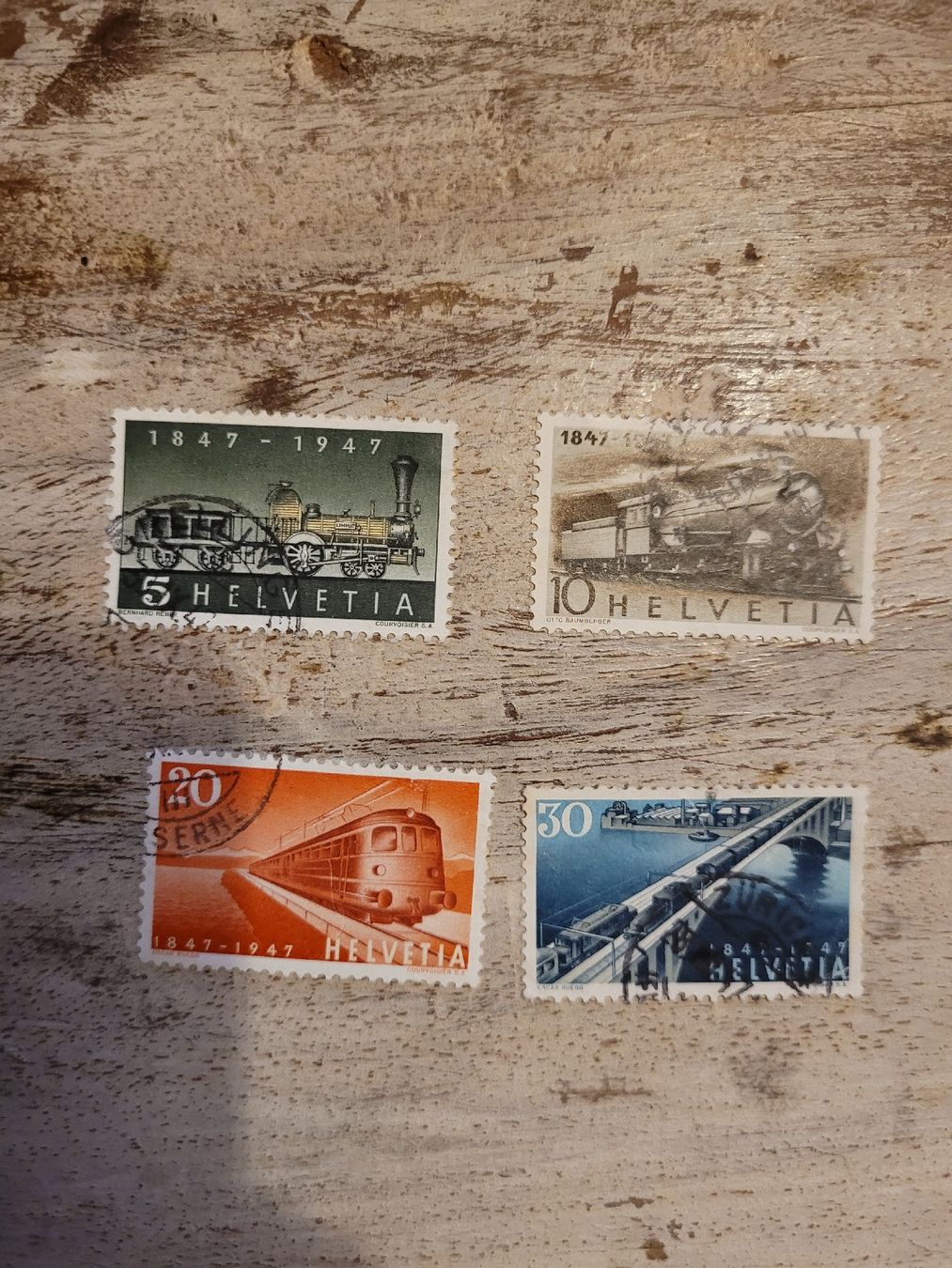 Alle Briefmarken: 100 Jahre Schweiz. Eisenbahnen – Gebraucht aus Inwil von Flower2325