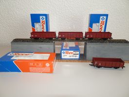 4x Roco  SBB und DB Hochbordwagen neu  H0 DC