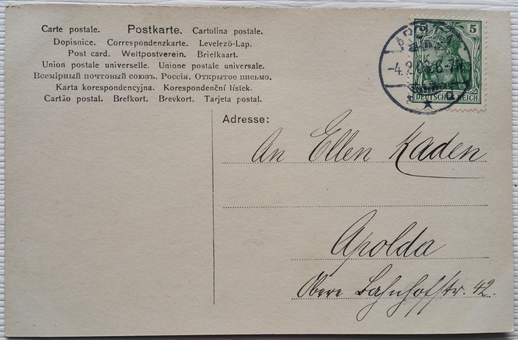Cartoline postali: AK Ansichtskarte, Mädchen mit Puppe (XIV), 1903 – Usato da Oberriet SG venduto da Manick 2