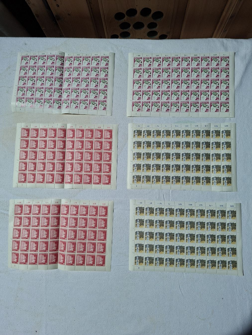 Alle Briefmarken: 6 Bogen/Teilbogen mit Ersttag Stempel – Neu (gemäss Beschreibung) aus Masein von Vintagericcardo