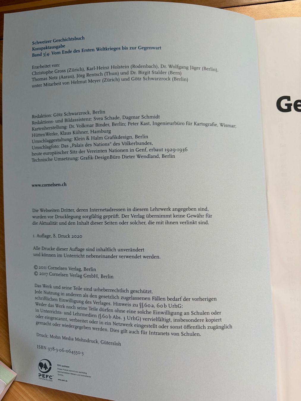 Livres: Schweizer Geschichtsbuch 3|4 Kompaktausgabe / Cornelsen /neu – Neuf (Voir description) à Zürich par Hoco0 3