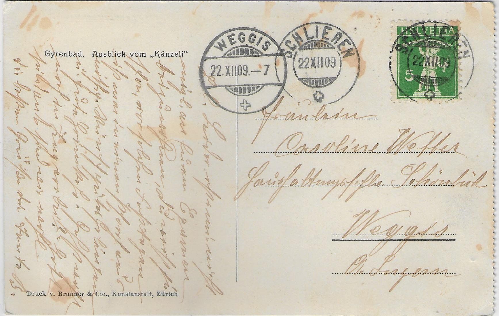 Cartes postales: Gyrenbad - Ausblick vom "Känzeli" – D'occasion à Ettingen par Kartenplanet 1