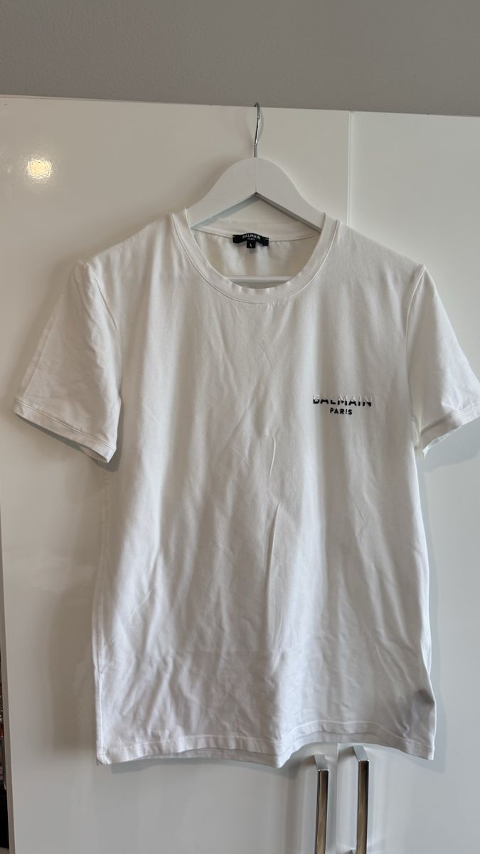 Balmain T-shirt: Balmain Paris White T-Shirt, Size L – Usato da Brugg AG venduto da GiovanniVercetti