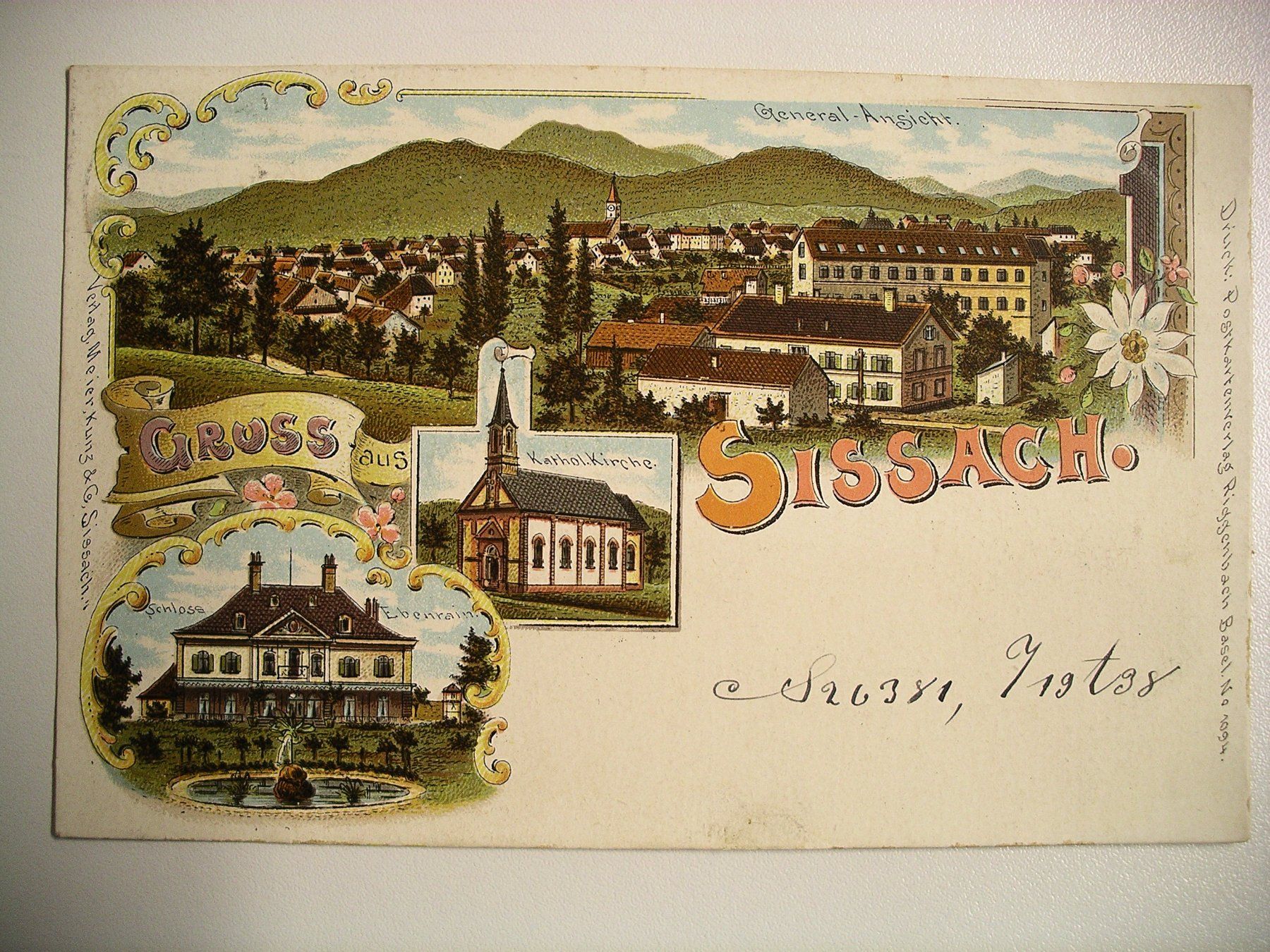 Cartoline postali: farbigeLithoAK  SISSACH – Usato da Oberhofen am Thunersee venduto da luuping99