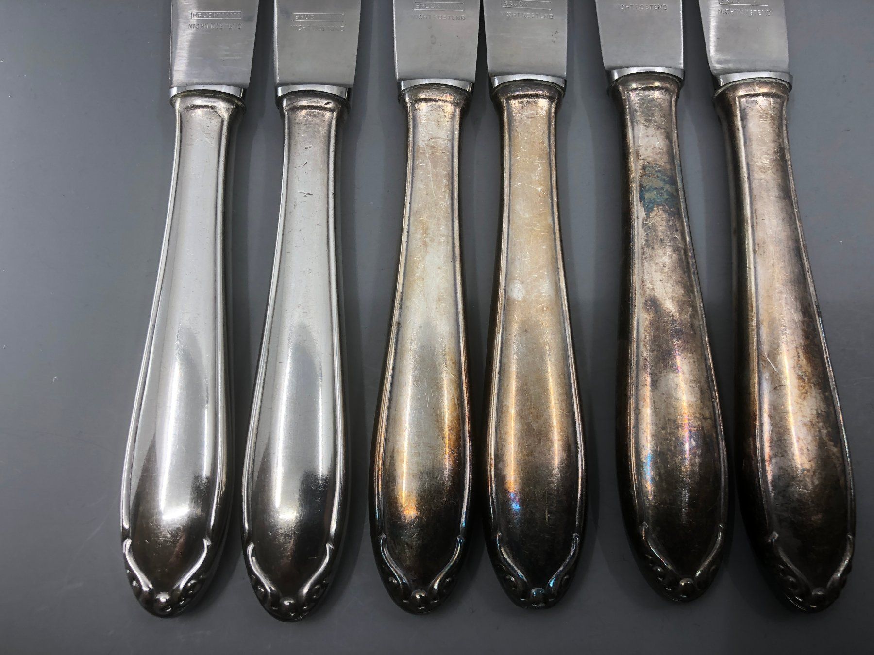 Posate: 6 Tafelmesser versilbert Bruckmann Jugendstil – Usato da Basel venduto da Tiabeanie 5