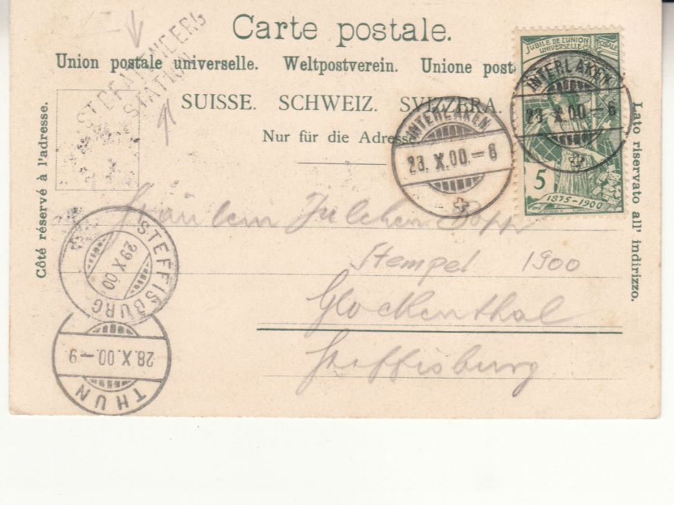 Ansichtskarten: St. Beatenberg 1900 mit Stabstempel St. Beatenberg Station – Gebraucht aus Bürglen TG von StampGraf 1