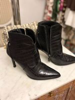Stiefeletten schwarz Croco-Optik Grösse 37