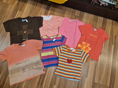 7er Set T-Shirts für Mädchen, Grösse 104, B4