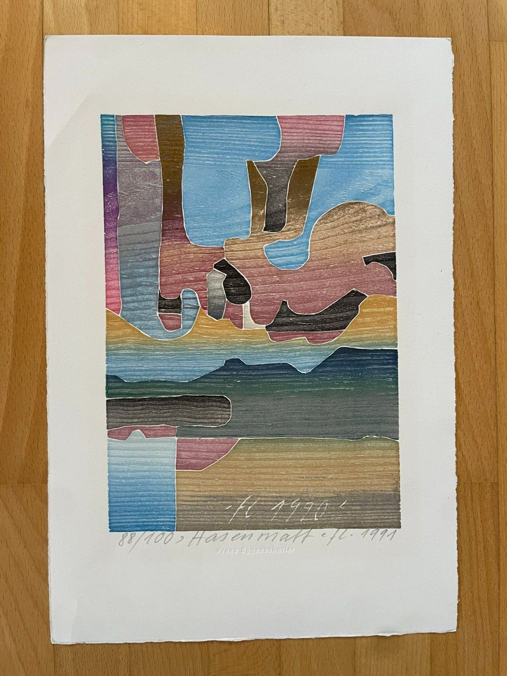 Xilografie: Franz Eggenschwiler "Hasenmatt" Nr. 88/100 – Usato da Frenkendorf venduto da lia_t9jg 2