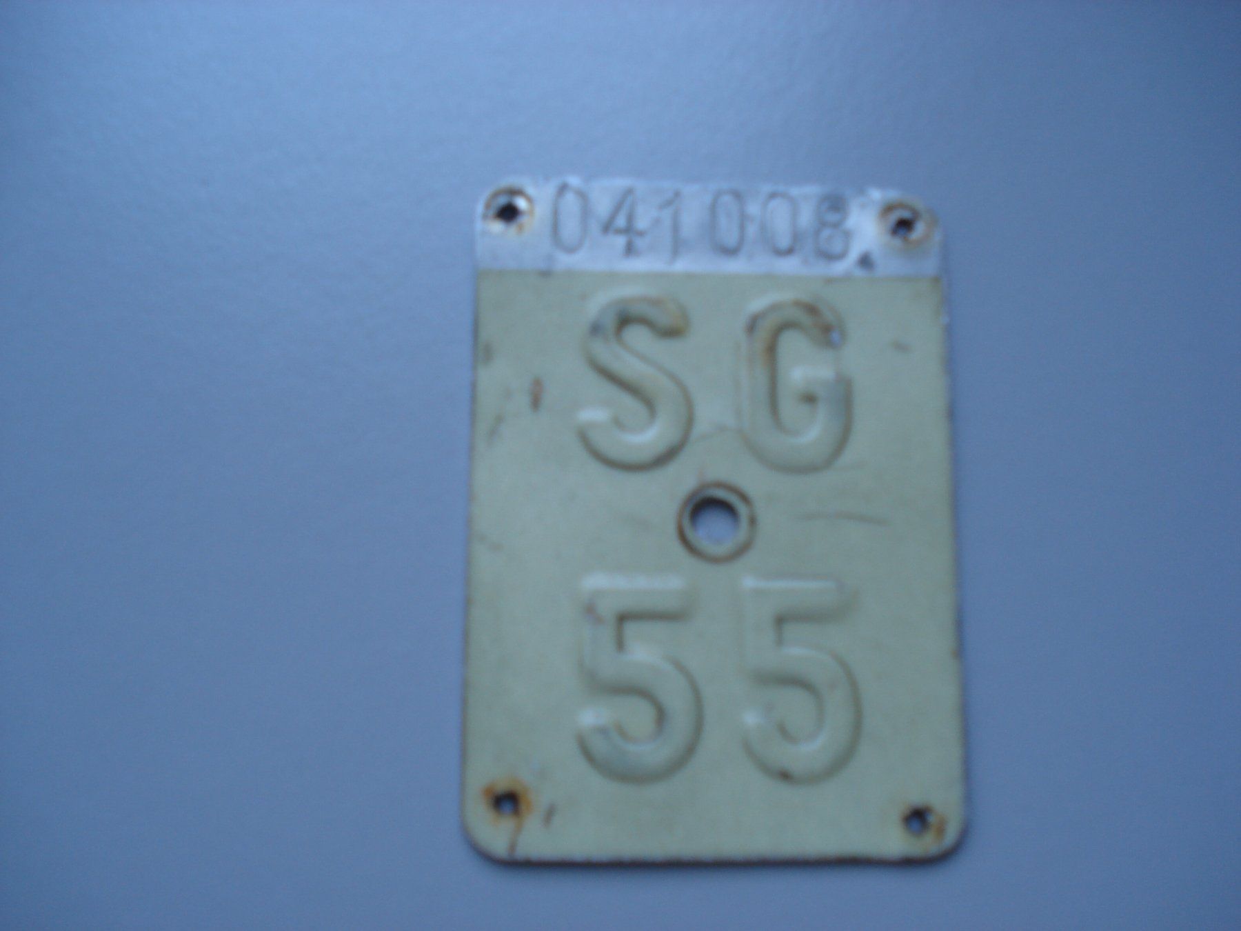 Schilder: Velonummer SG 55 – Gebraucht aus Root von vil_k76z