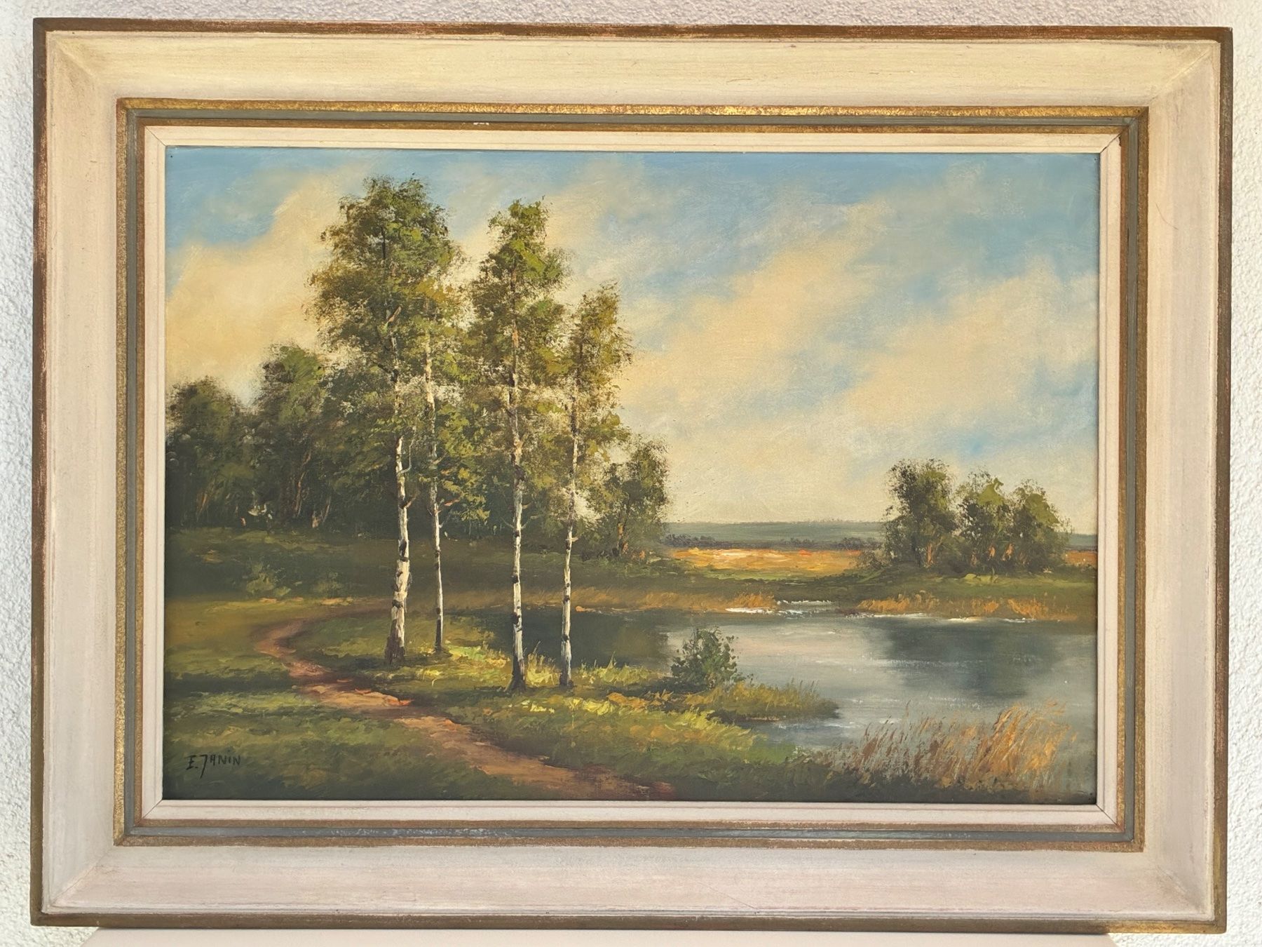 Gemälde: Landschaftsbild "Am Katzensee" von E.Janin – Gebraucht aus Windisch von amsel07