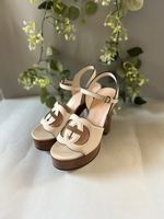 Gucci GG Leather Platform Sandals White EU 37.5 🤍